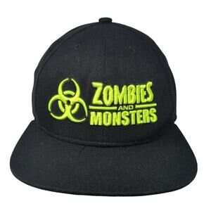 Zombies And Monsters Snapback Hat Black One Size Adjustable Pop Life Embroidered